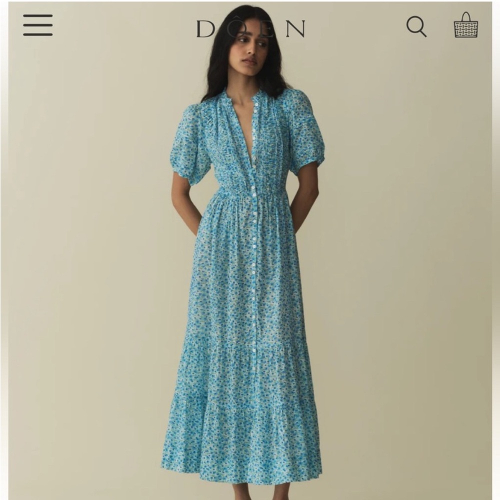 New Doen Blue Floral Haleigh Dress